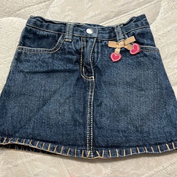 Gymboree Jean Skirt - Hearts - 4 - Picture 1 of 4